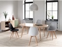 Lot de 2 chaises scandinaves TOMY en polypropylène coussin simili pieds en bois - Noir