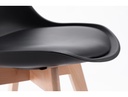 Lot de 2 chaises scandinaves TOMY en polypropylène coussin simili pieds en bois - Noir