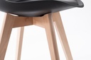 Lot de 2 chaises scandinaves TOMY en polypropylène coussin simili pieds en bois - Noir