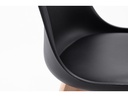 Lot de 2 chaises scandinaves TOMY en polypropylène coussin simili pieds en bois - Noir
