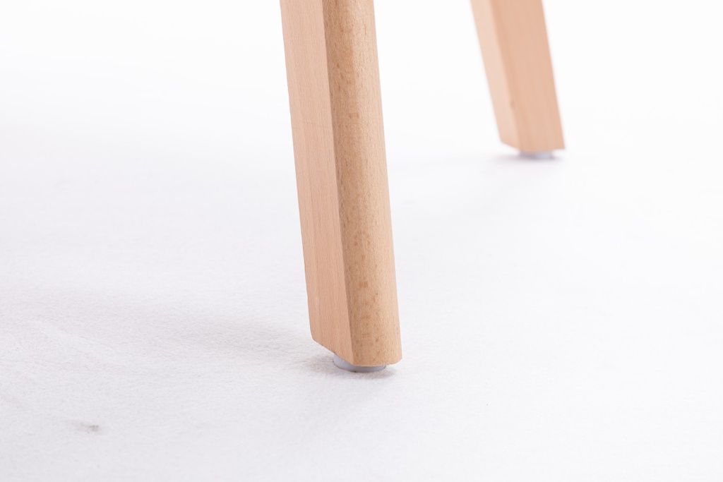 Lot de 2 chaises scandinaves TOMY en polypropylène coussin simili pieds en bois - Bleu pétrole