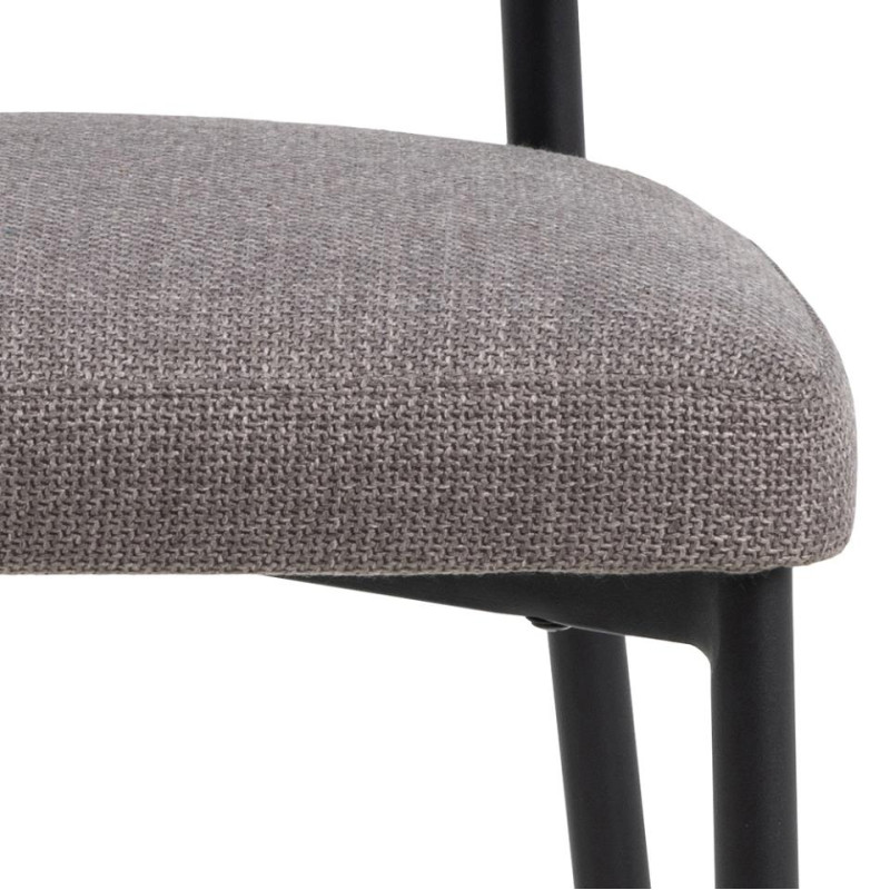 Lot 2 Chaises EDINA  Mét. Noir mat & Basel Gris-brun clair