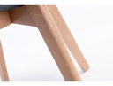 Lot de 2 chaises scandinaves TOMY en polypropylène coussin simili pieds en bois - Bleu pétrole