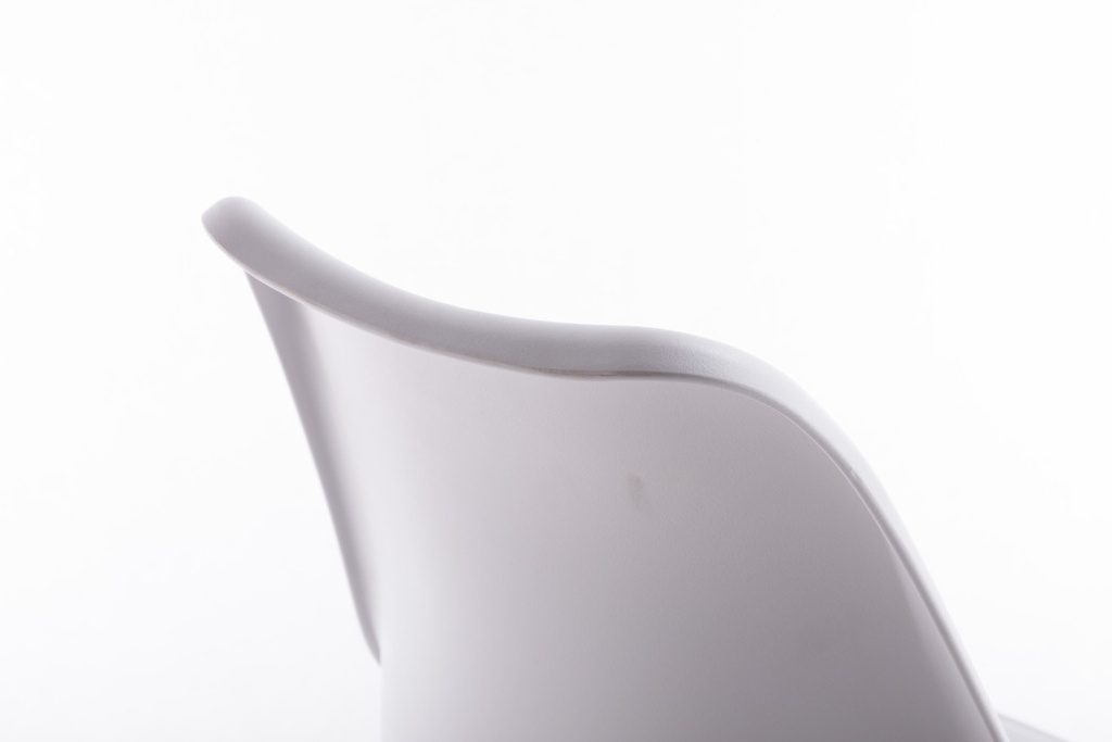 Lot de 2 chaises scandinaves TOMY en polypropylène coussin simili pieds en bois - Blanc