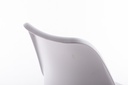 Lot de 2 chaises scandinaves TOMY en polypropylène coussin simili pieds en bois - Blanc