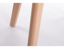 Lot de 2 chaises scandinaves TOMY en polypropylène coussin simili pieds en bois - Blanc