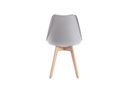 Lot de 2 chaises scandinavesTOMY en polypropylène coussin simili pieds en bois - Gris