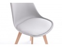 Lot de 2 chaises scandinavesTOMY en polypropylène coussin simili pieds en bois - Gris