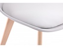 Lot de 2 chaises scandinavesTOMY en polypropylène coussin simili pieds en bois - Gris