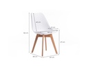 Lot de 2 chaises scandinavesTOMY en polypropylène coussin simili pieds en bois - Gris