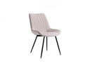 Lot de 2 chaises ORLANDO à rayures en tissu avec pieds en métal noir - Beige