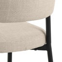 Lot 2 Chaises EDINA Mét. Noir mat & Tissu Basel Gris foncé