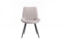 Lot de 2 chaises ORLANDO à rayures en tissu avec pieds en métal noir - Beige