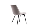 Lot de 2 chaises ORLANDO à rayures en tissu avec pieds en métal noir - Beige