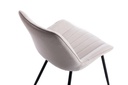 Lot de 2 chaises ORLANDO à rayures en tissu avec pieds en métal noir - Beige