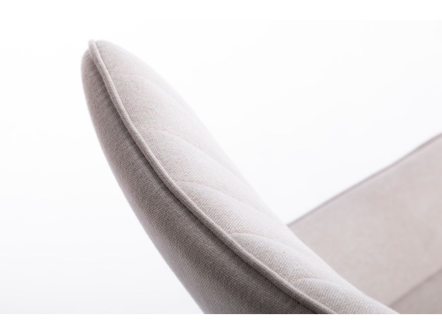 Lot de 2 chaises ORLANDO à rayures en tissu avec pieds en métal noir - Beige