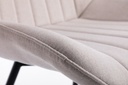 Lot de 2 chaises ORLANDO à rayures en tissu avec pieds en métal noir - Beige