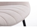 Lot de 2 chaises ORLANDO à rayures en tissu avec pieds en métal noir - Beige
