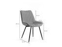Lot de 2 chaises ORLANDO à rayures en tissu avec pieds en métal noir - Beige