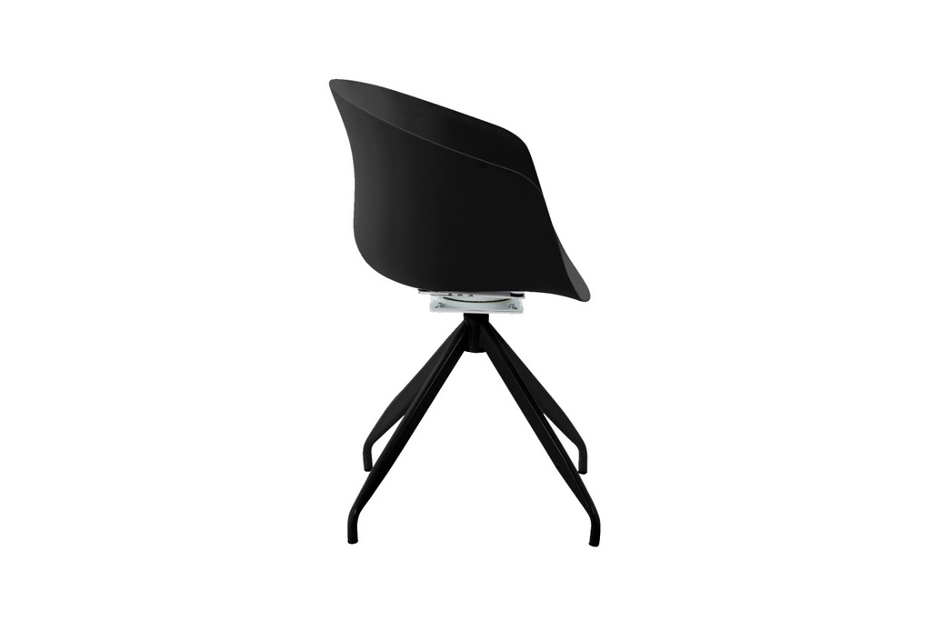 Chaise pivotante OWEN en polypropylène - Noir