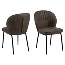 Lot 2 Chaises PATRICIA Mét.noir mat & Tissu Preston Anthracite