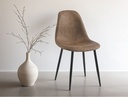 Lot de 4 chaises KEY vintage en tissu - Marron - Pieds Noir