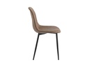 Lot de 4 chaises KEY vintage en tissu - Marron - Pieds Noir