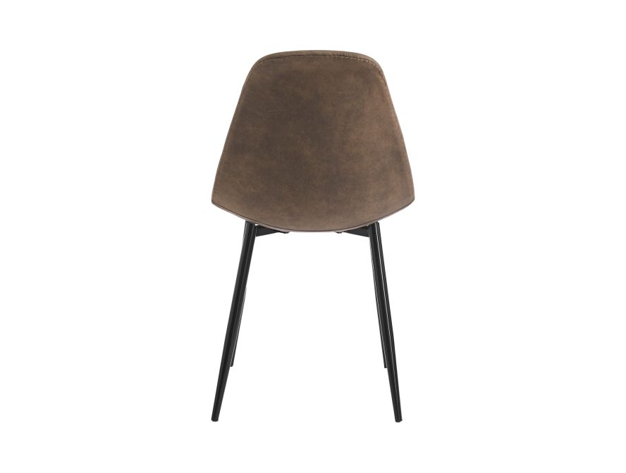 Lot de 4 chaises KEY vintage en tissu - Marron - Pieds Noir