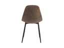 Lot de 4 chaises KEY vintage en tissu - Marron - Pieds Noir