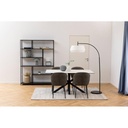 Lot 2 Chaises PATRICIA Mét.noir mat & Tissu Preston Anthracite