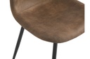 Lot de 4 chaises KEY vintage en tissu - Marron - Pieds Noir