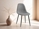 Lot de 4 chaises KEY  scandinave en tissu Gris Pieds : Noir