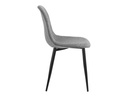 Lot de 4 chaises KEY  scandinave en tissu Gris Pieds : Noir