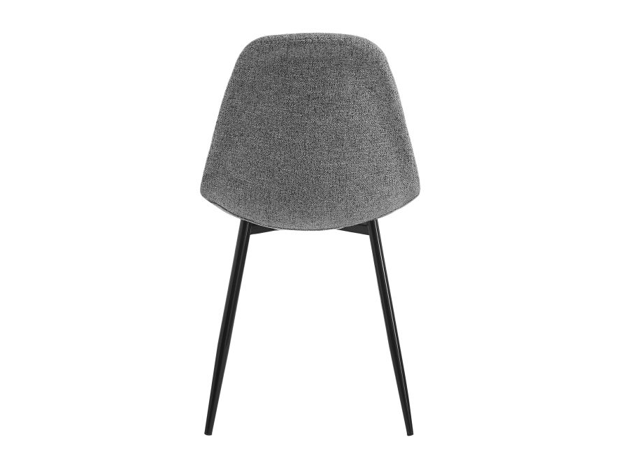 Lot de 4 chaises KEY  scandinave en tissu Gris Pieds : Noir
