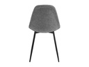 Lot de 4 chaises KEY  scandinave en tissu Gris Pieds : Noir
