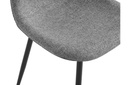 Lot de 4 chaises KEY  scandinave en tissu Gris Pieds : Noir