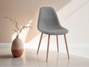 Lot de 4 chaises KEY  scandinave en tissu - Gris - Pieds Bois