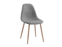Lot de 4 chaises KEY  scandinave en tissu - Gris - Pieds Bois