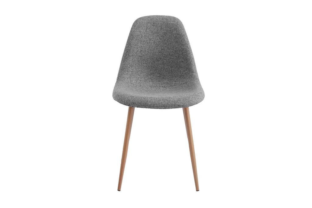 Lot de 4 chaises KEY  scandinave en tissu - Gris - Pieds Bois