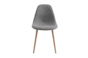 Lot de 4 chaises KEY  scandinave en tissu - Gris - Pieds Bois