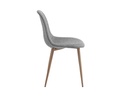 Lot de 4 chaises KEY  scandinave en tissu - Gris - Pieds Bois