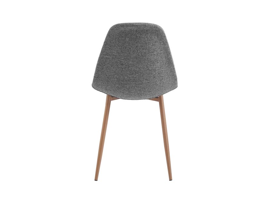 Lot de 4 chaises KEY  scandinave en tissu - Gris - Pieds Bois