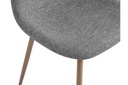 Lot de 4 chaises KEY  scandinave en tissu - Gris - Pieds Bois