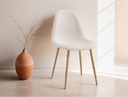 Lot de 4 chaises KEY scandinave en tissu - Beige - Pieds Bois