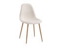 Lot de 4 chaises KEY scandinave en tissu - Beige - Pieds Bois