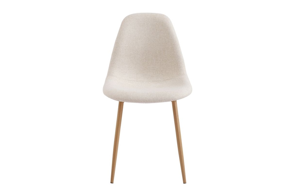 Lot de 4 chaises KEY scandinave en tissu - Beige - Pieds Bois