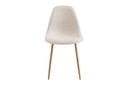 Lot de 4 chaises KEY scandinave en tissu - Beige - Pieds Bois