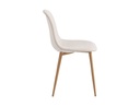 Lot de 4 chaises KEY scandinave en tissu - Beige - Pieds Bois