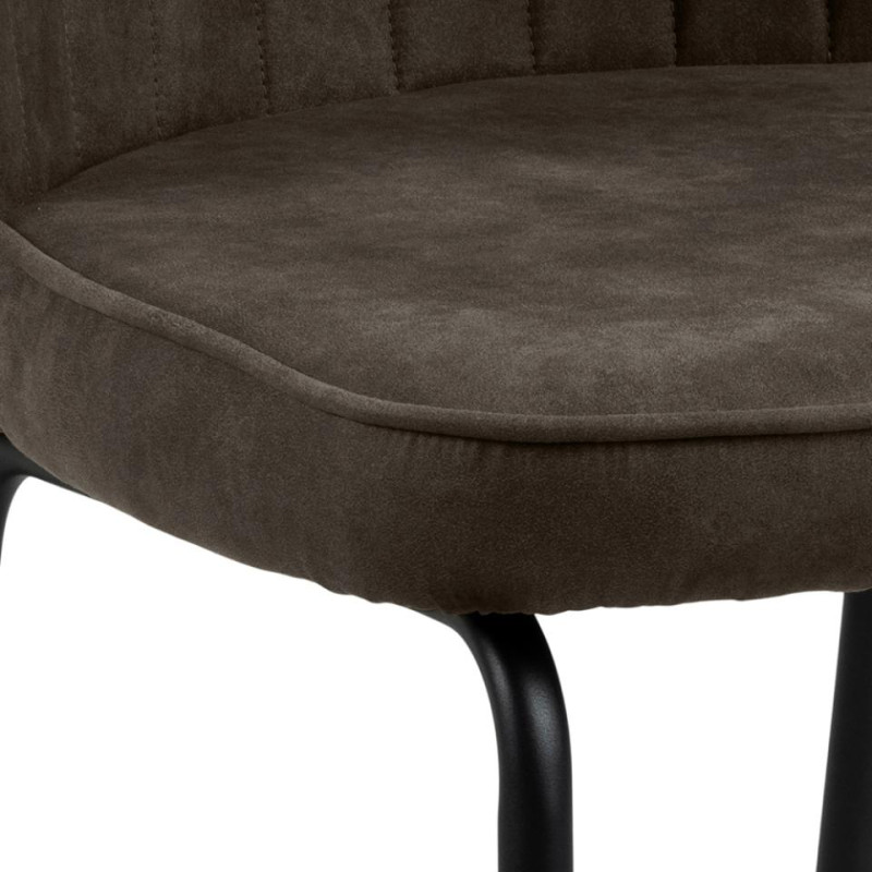 Lot 2 Chaises PATRICIA Mét.noir mat & Tissu Preston Anthracite