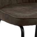 Lot 2 Chaises PATRICIA Mét.noir mat & Tissu Preston Anthracite